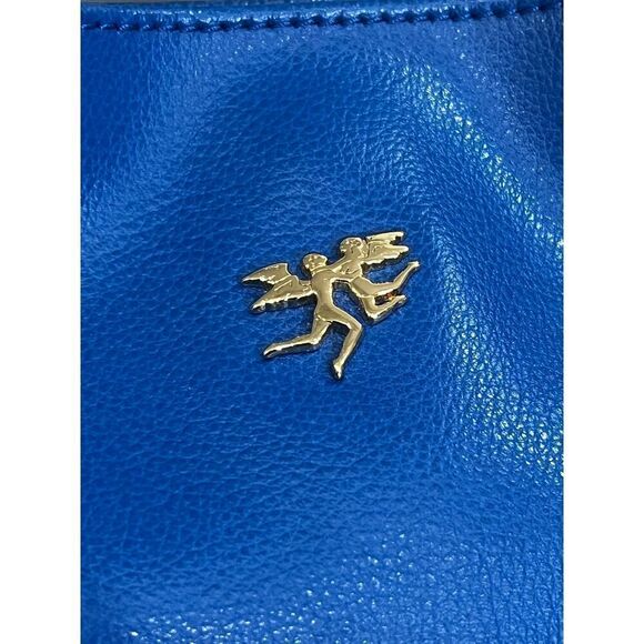 Piero Guidi Handbag Blue Leather Tote Magic Circus Accent Pocket - Picture 5 of 7